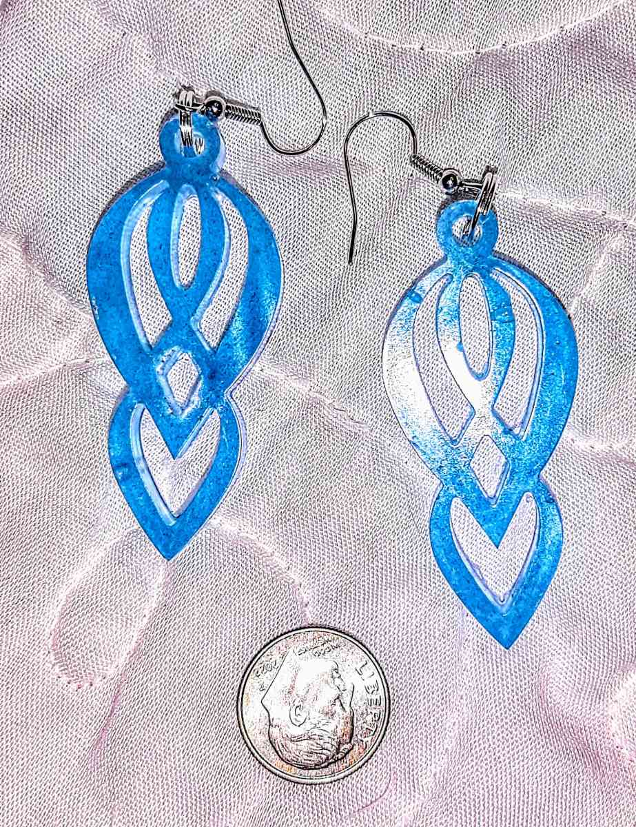 Beautiful blue abstract earrings