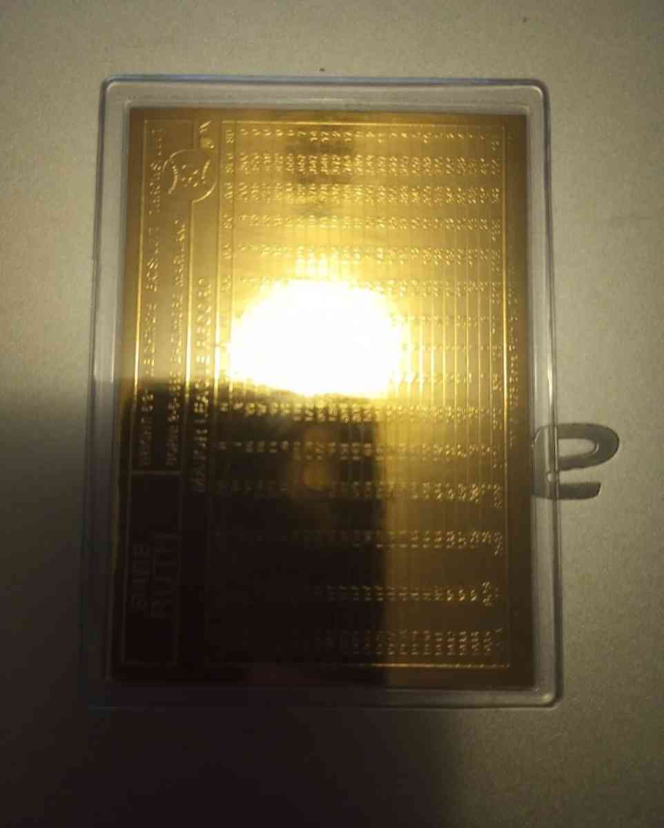 Babe Ruth 1996 Danbury Mint Sealed 22kt Gold Card 30 York