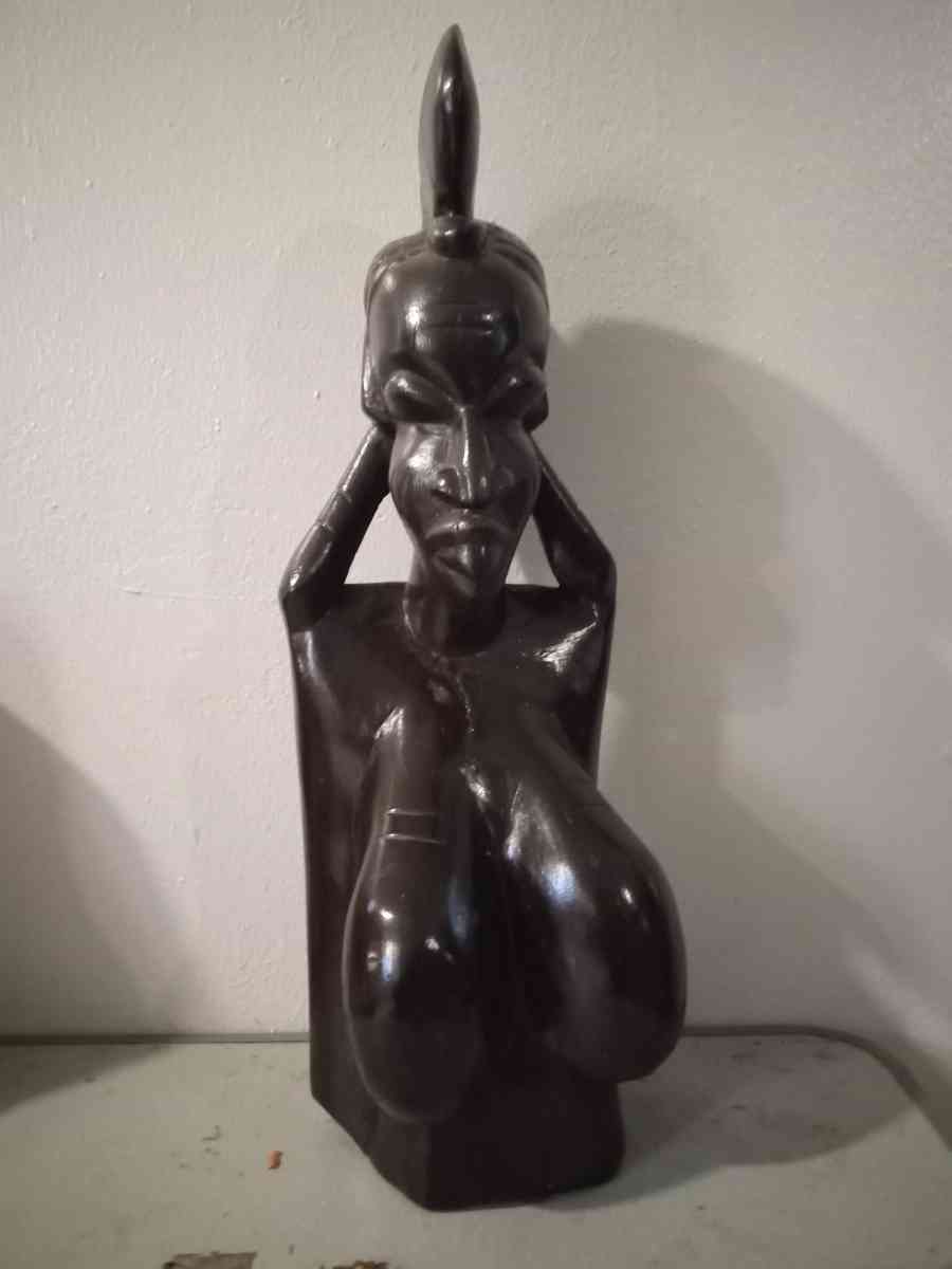 West African wood curved Female Statue