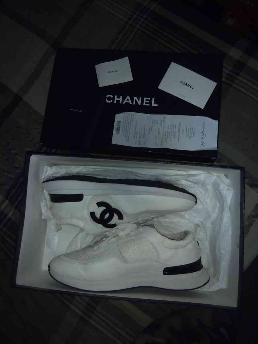 New Chanel Calfskin Mesh and Suede Calfskin White Shoes