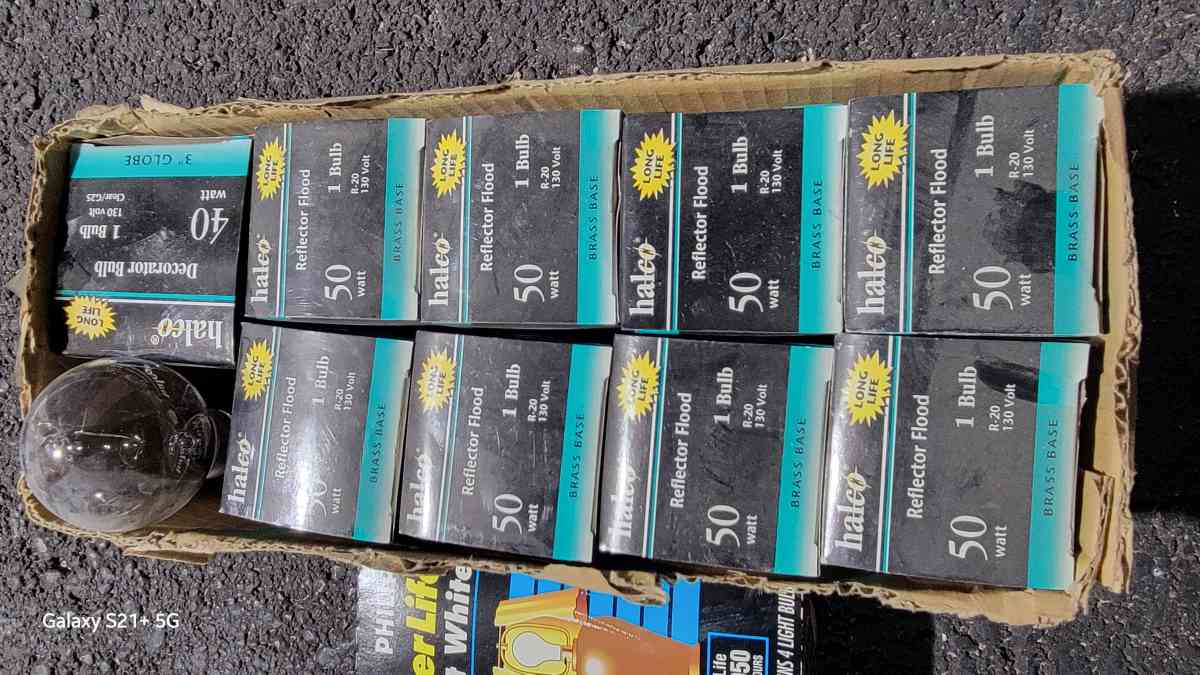 many different types and sizes of light bulbs and fixtures