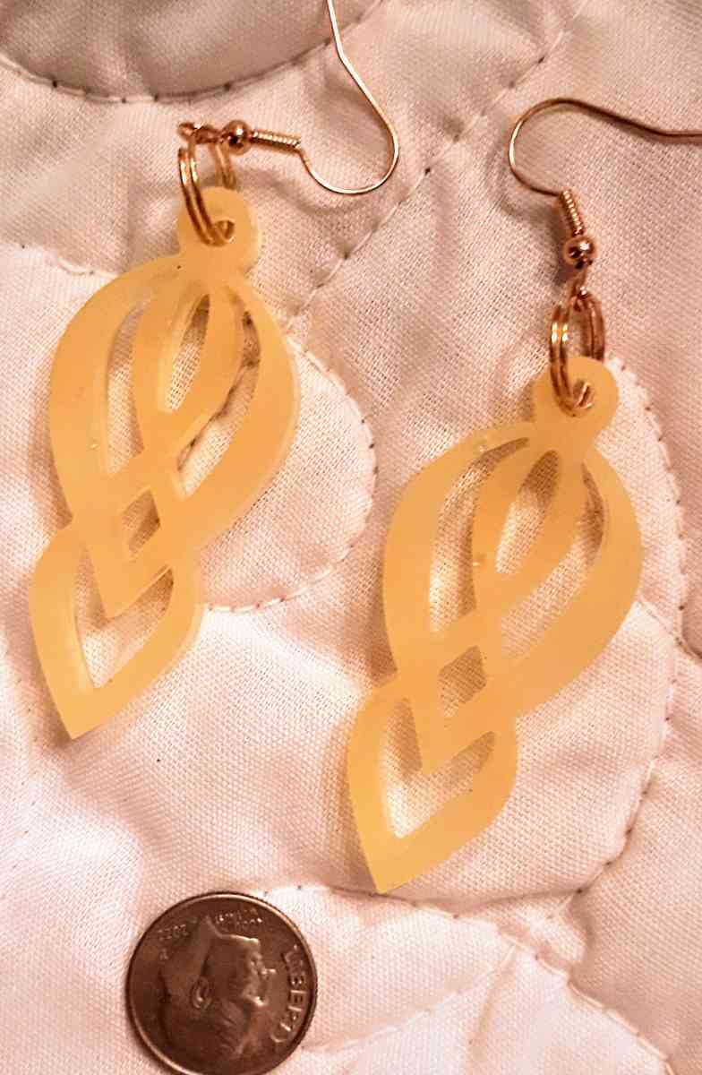 Original Handcrafted Yellow Abstract Earrings