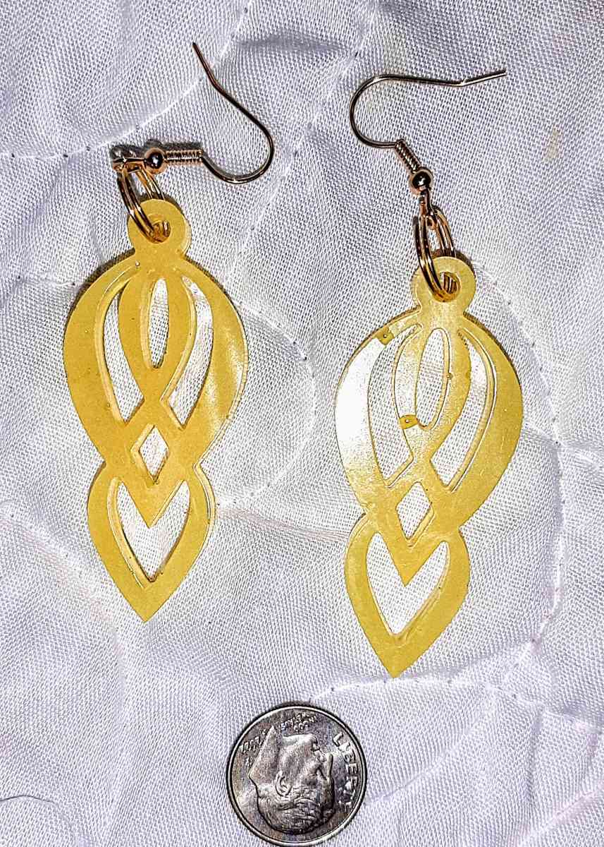 Original Handcrafted Yellow Abstract Earrings