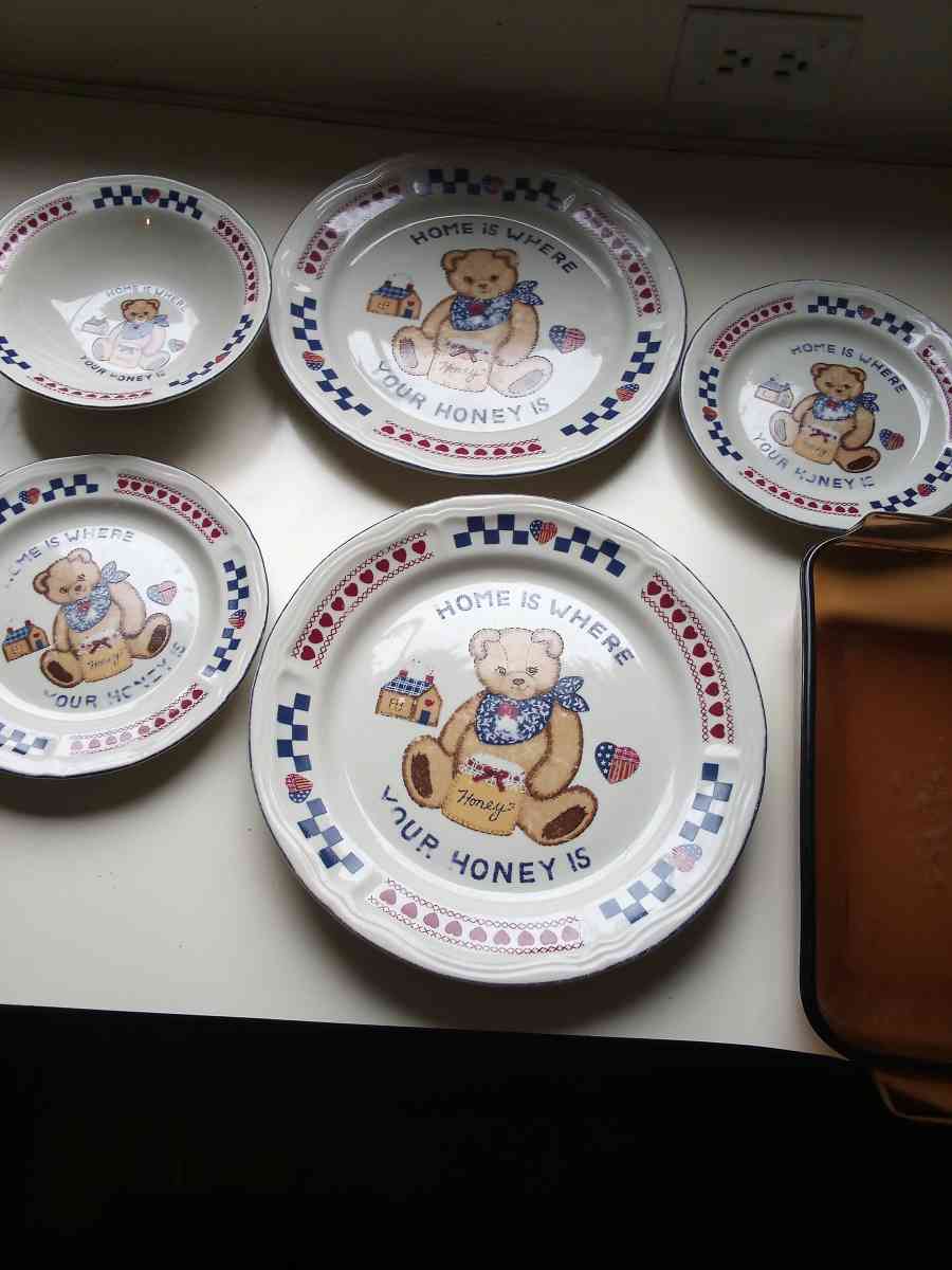 fire king and home is where the honey is plates