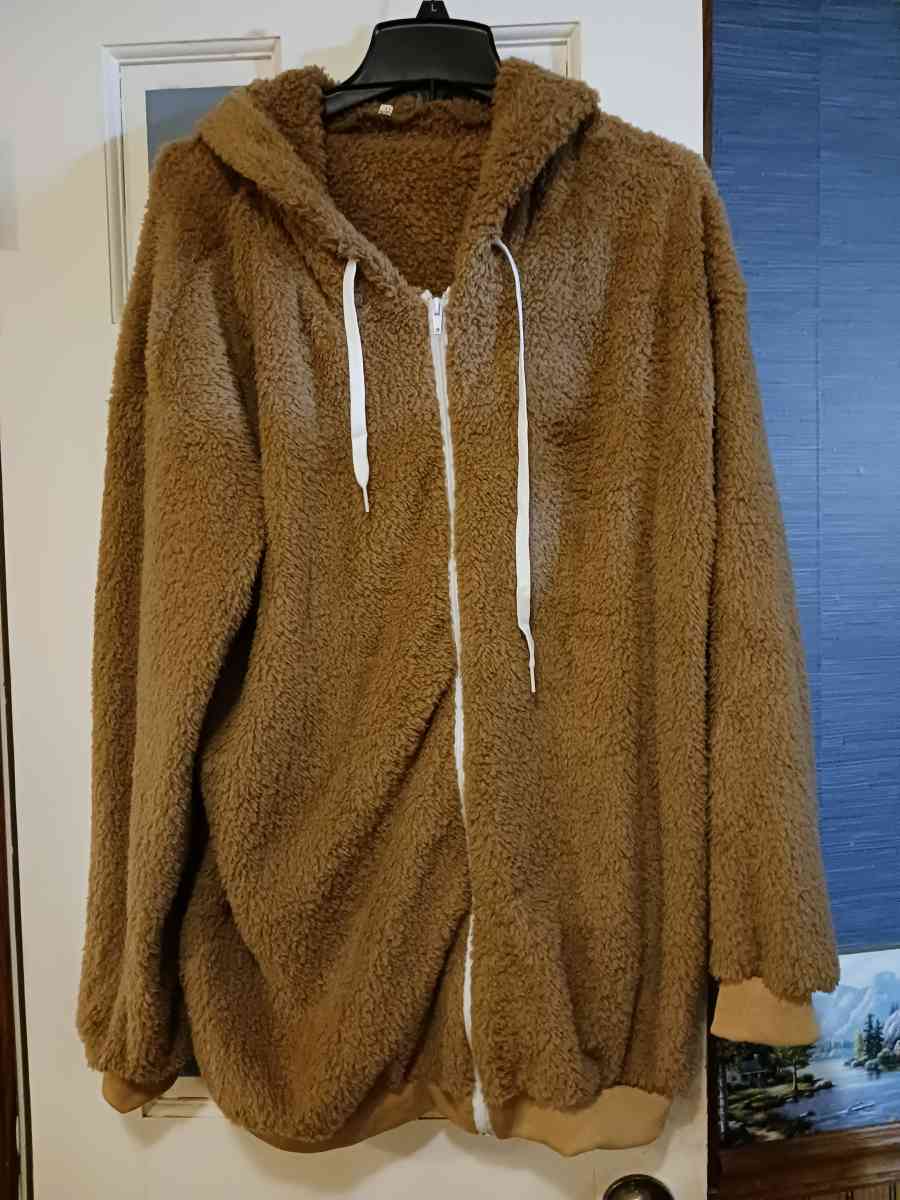 Brown Fuzzy Lightweight Jacket