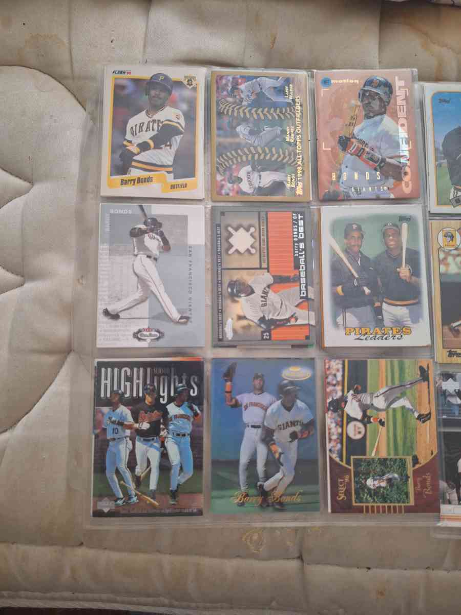 Barry bonds cards front to back in mint condition too