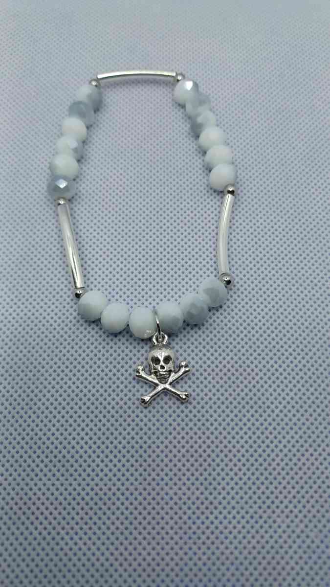 white gray crystal bracelet