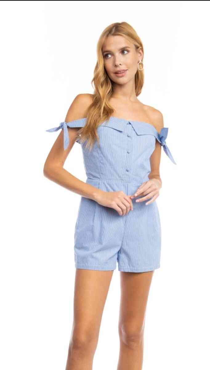 Women Tie Sleevless Romper By Naked Zebra