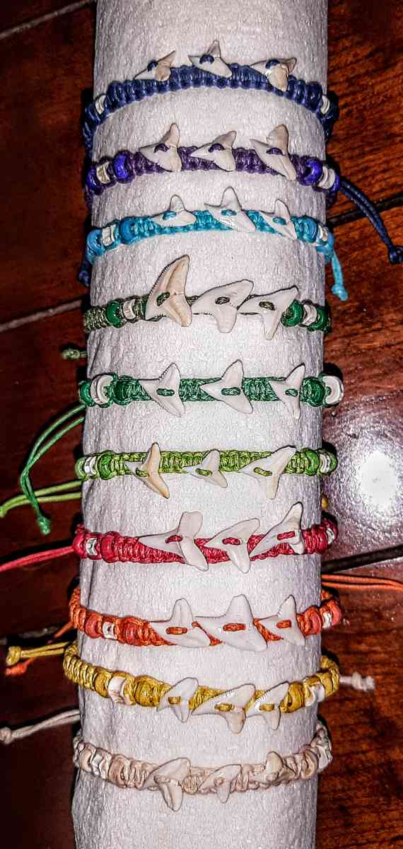 Woven Friendship Bracelets with Sharks Teeth