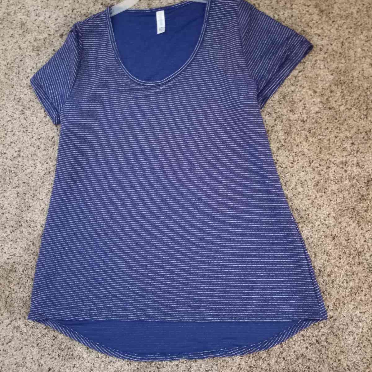 Navy Blue top with stripes