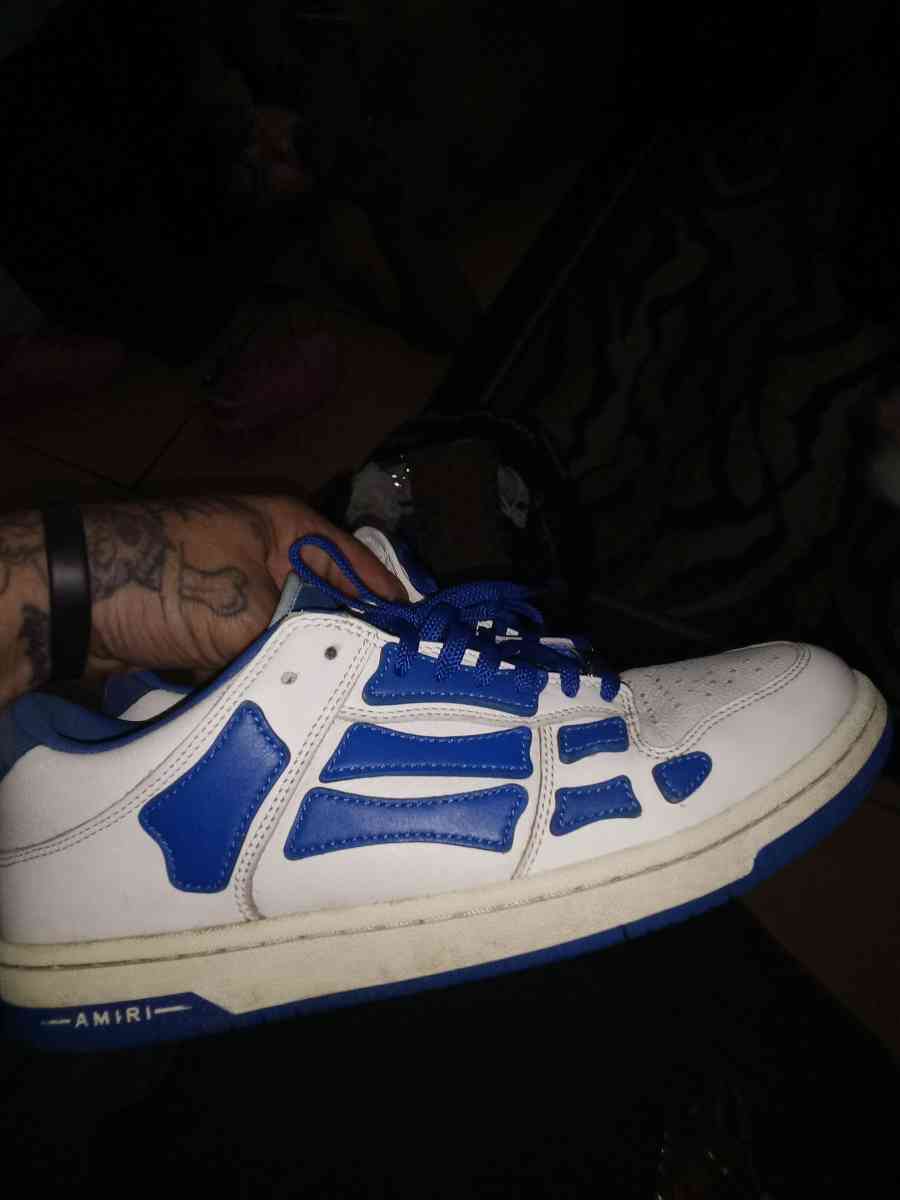 AMIRI SKEL TOP SIZE 10 BLUE AND WHITE SNEAKERS