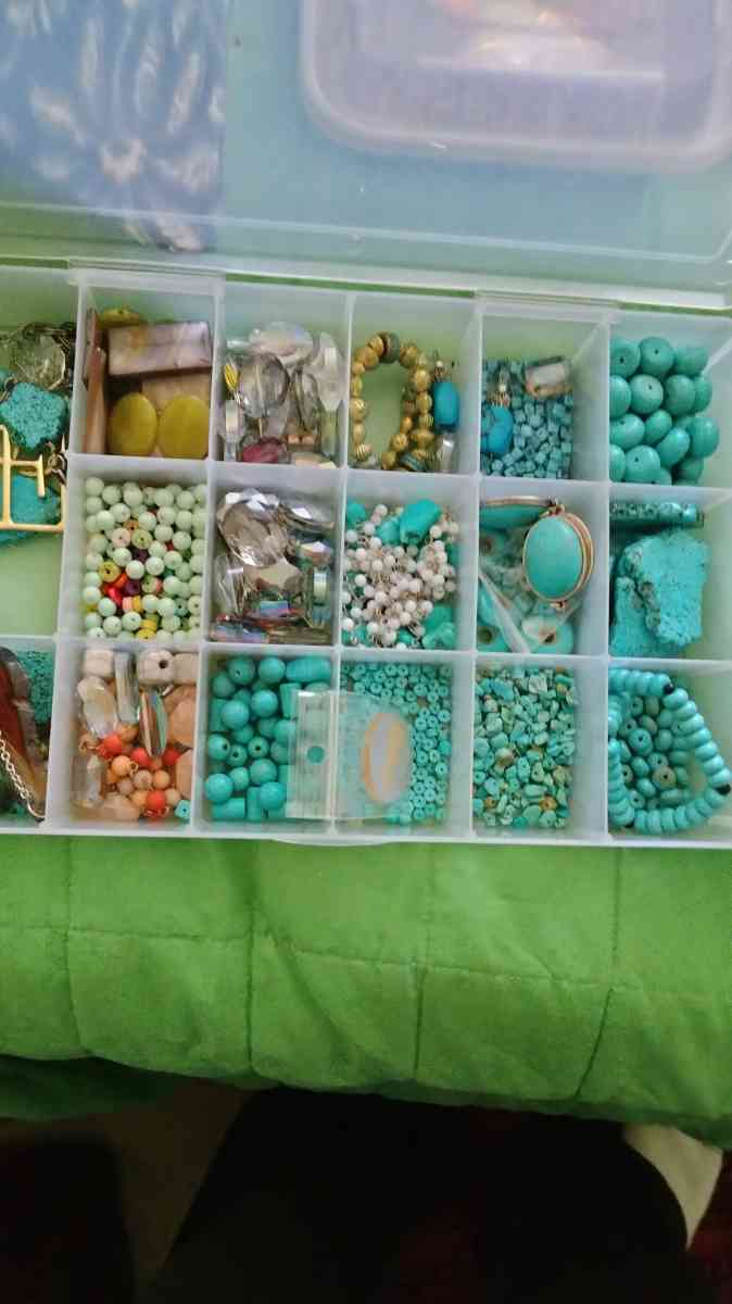 lots of gems and stones to make jewelry