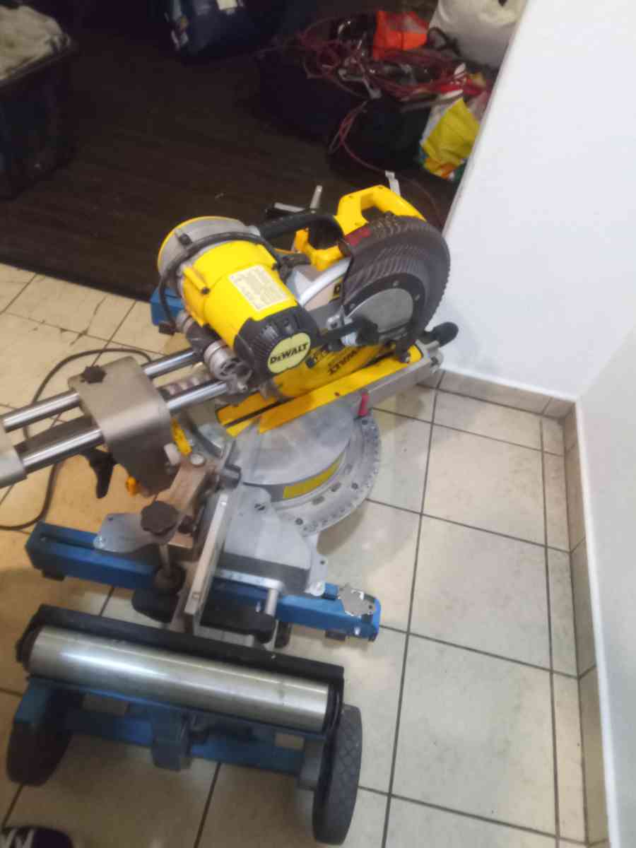 a DeWalt miter saw with table