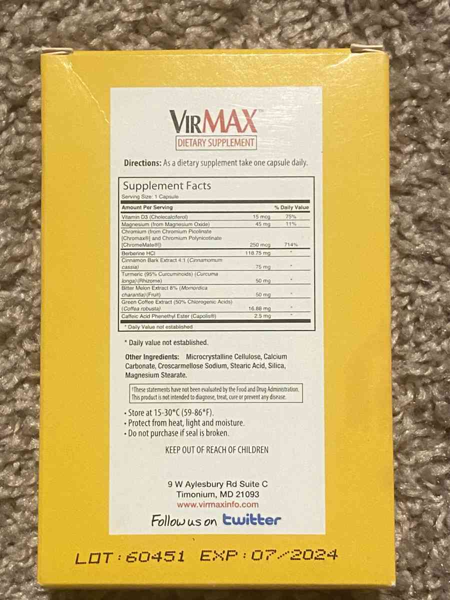 VirMAX Blood Sigar Stabilization