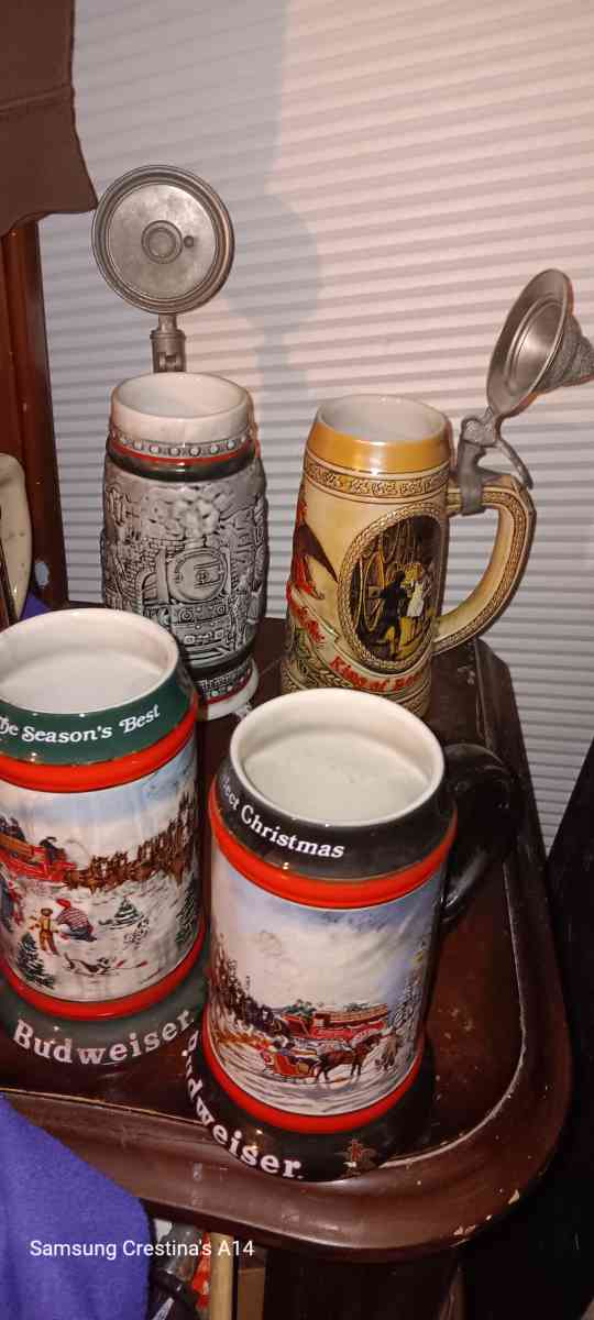Budwiser beer steins