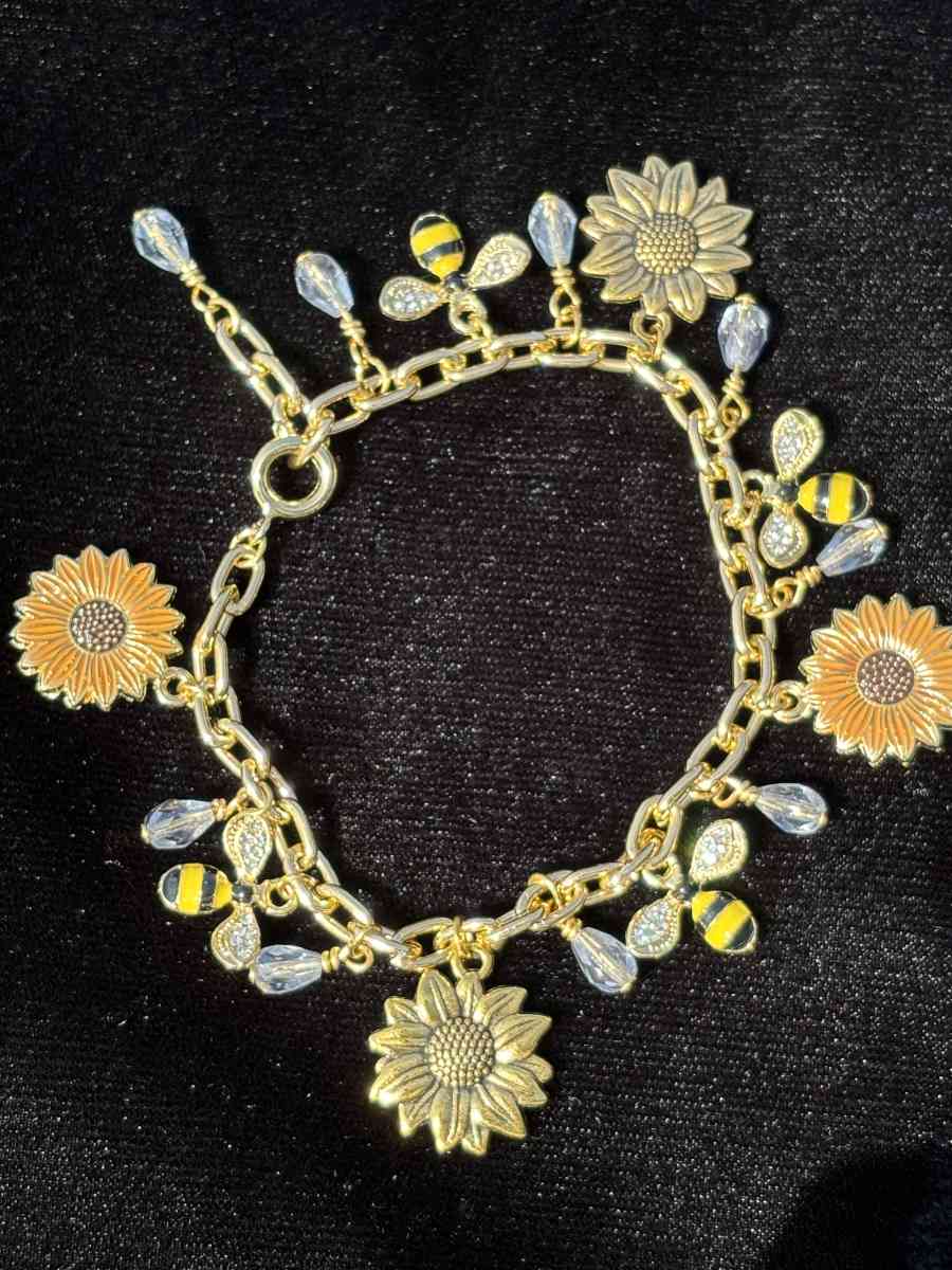 Summer time blues handmade charm bracelet