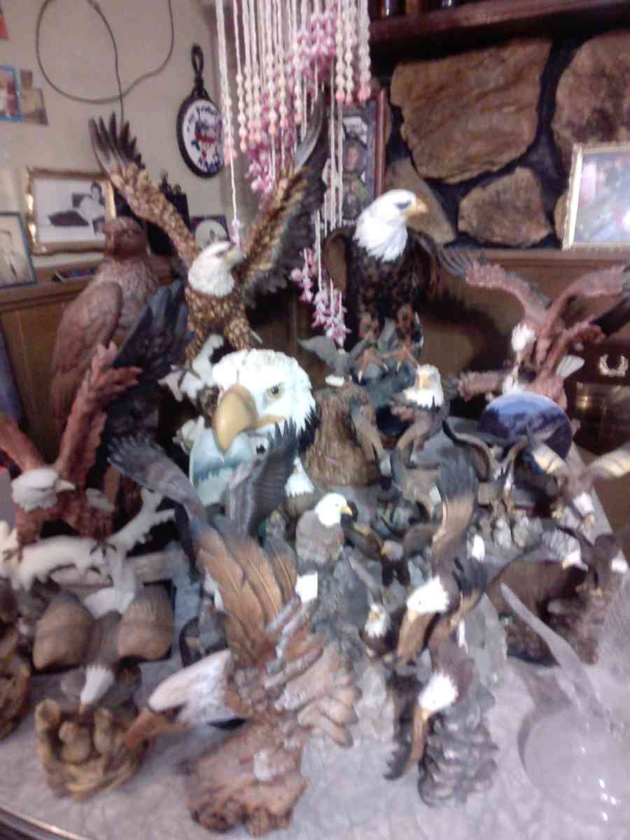 Collection of Ceramic Eagles Large medium  Small