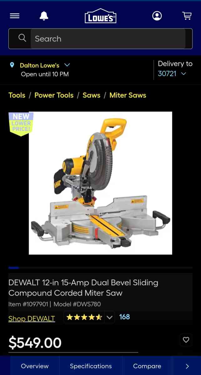 dewalt Double Bevel sliding compound miter saw