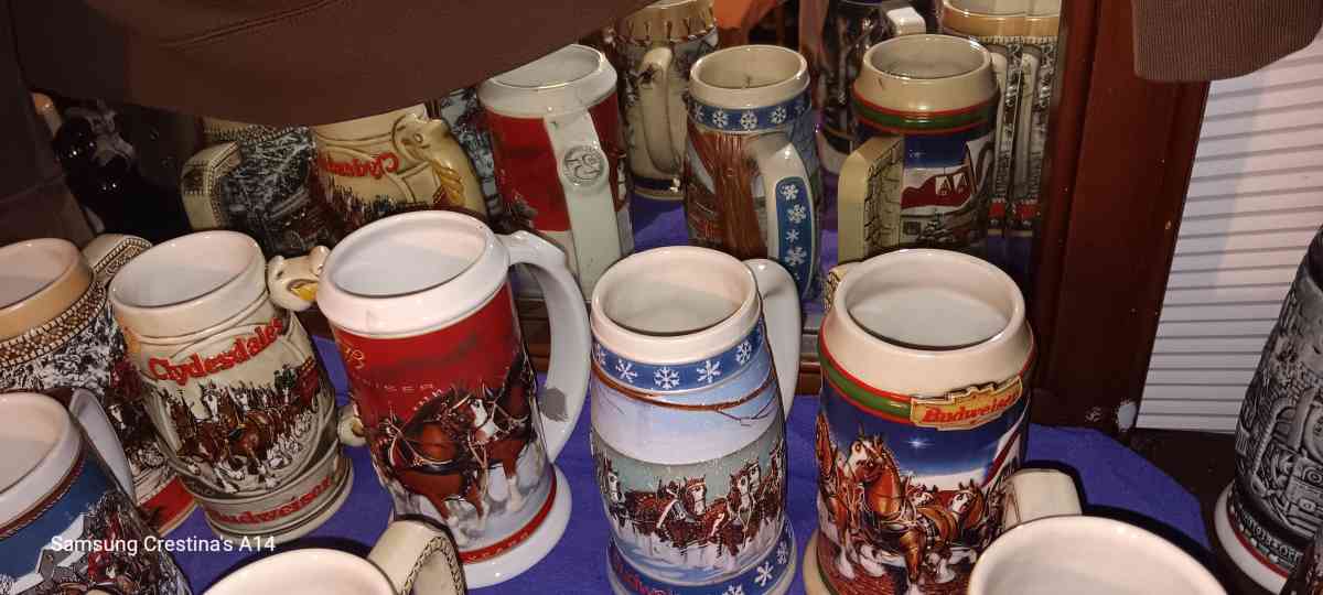 Budwiser beer steins