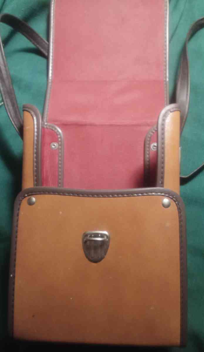 Vintage Old Charter Binocular Bottle w Leather Case