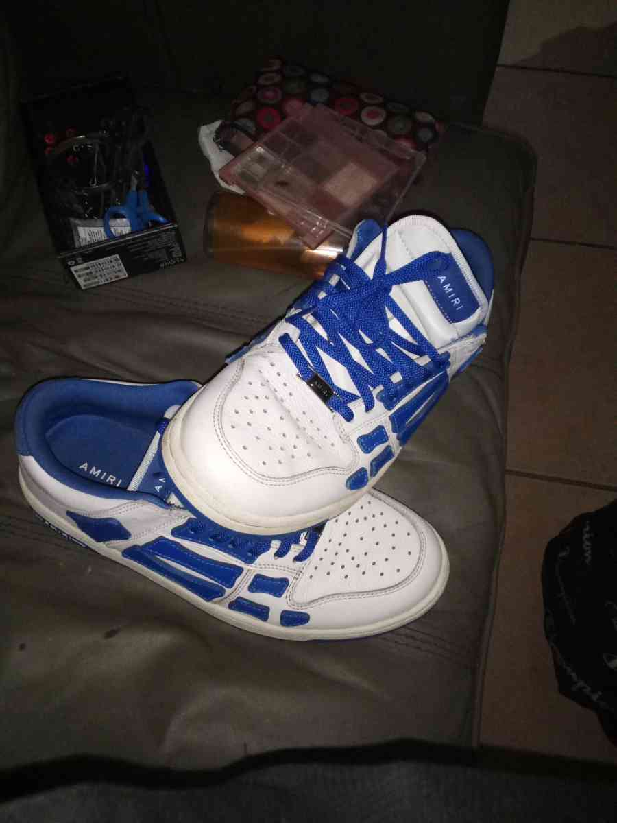 AMIRI SKEL TOP SIZE 10 BLUE AND WHITE SNEAKERS