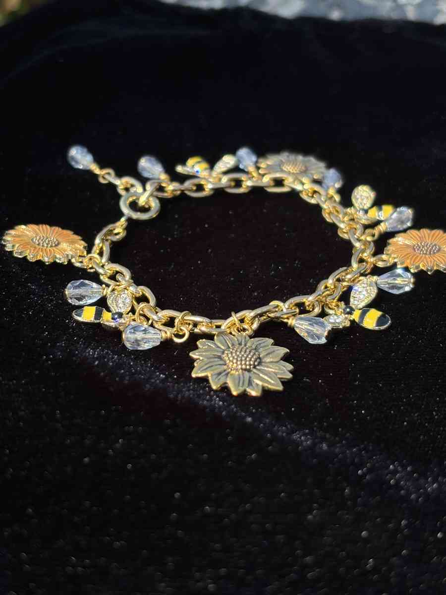 Summer time blues handmade charm bracelet