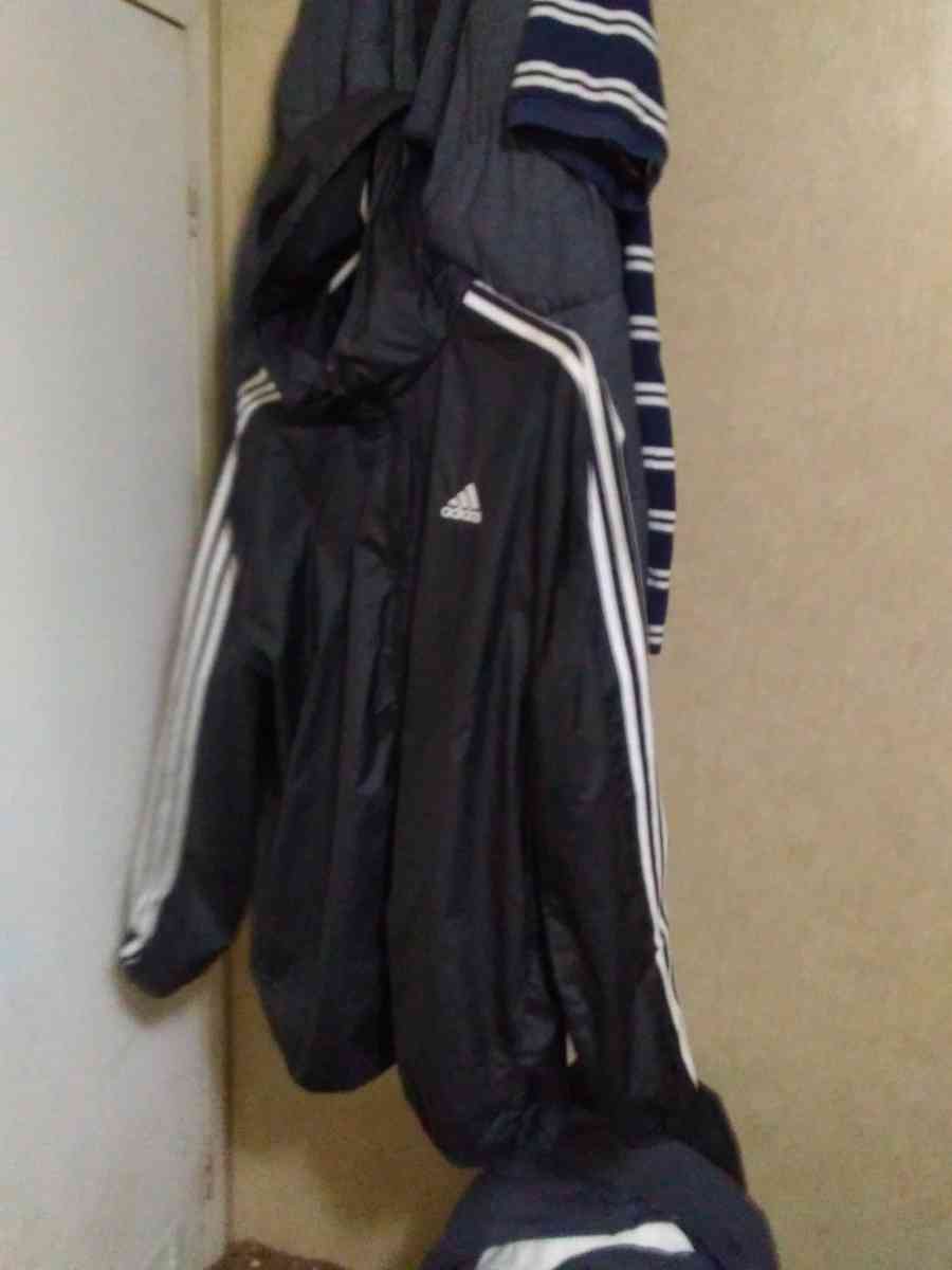 mens Adidas hoodie rain jacket large