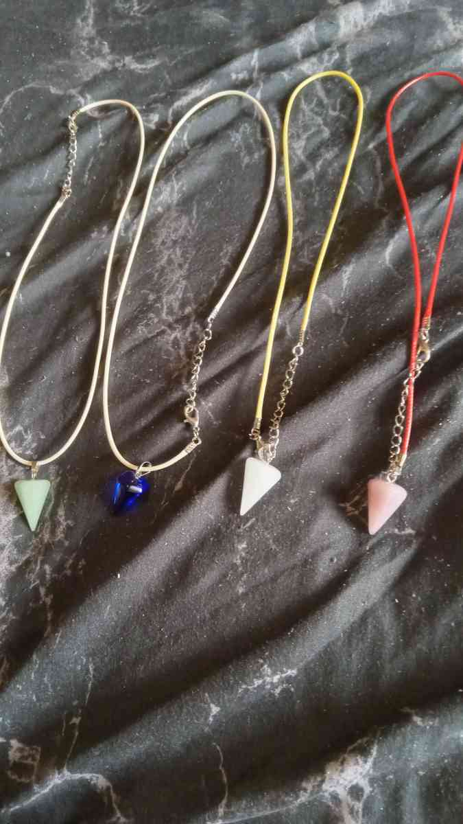 colorful pendulum shaped necklace
