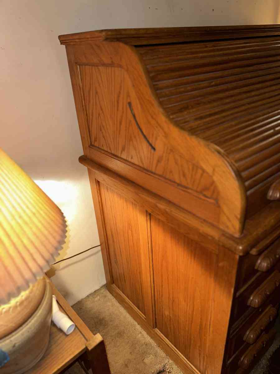 Vintage RollTop Desk with Chair