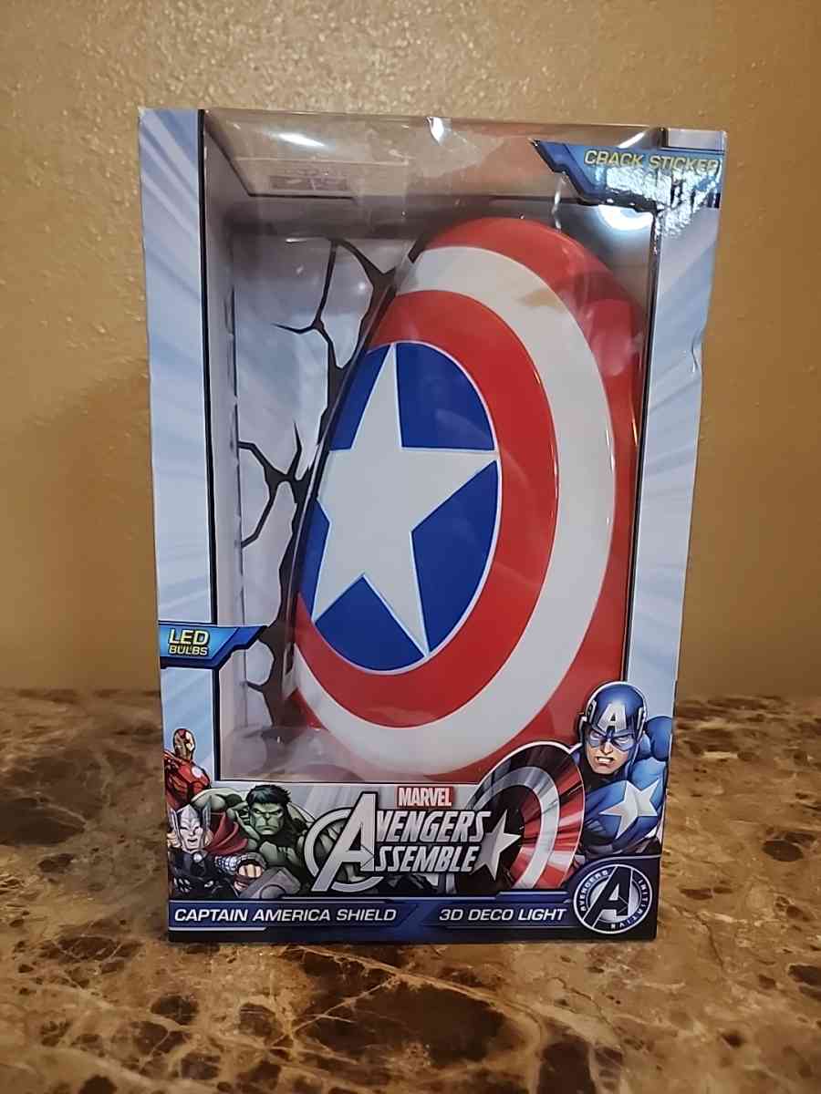 Captain America Night Light Wall Decor Marvel Brand