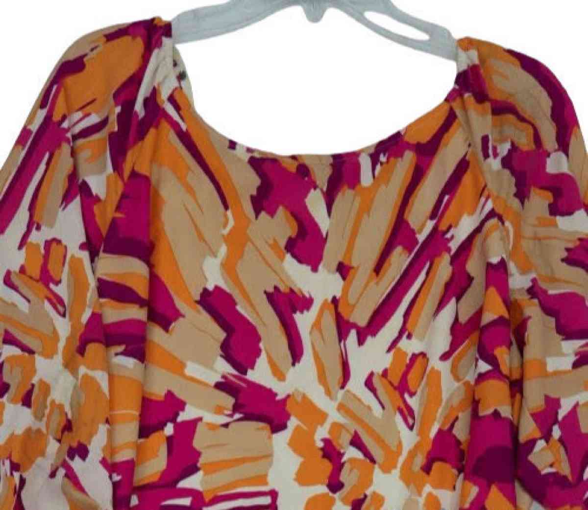New York  Company Floral Round Neck Shift Dress Size XL