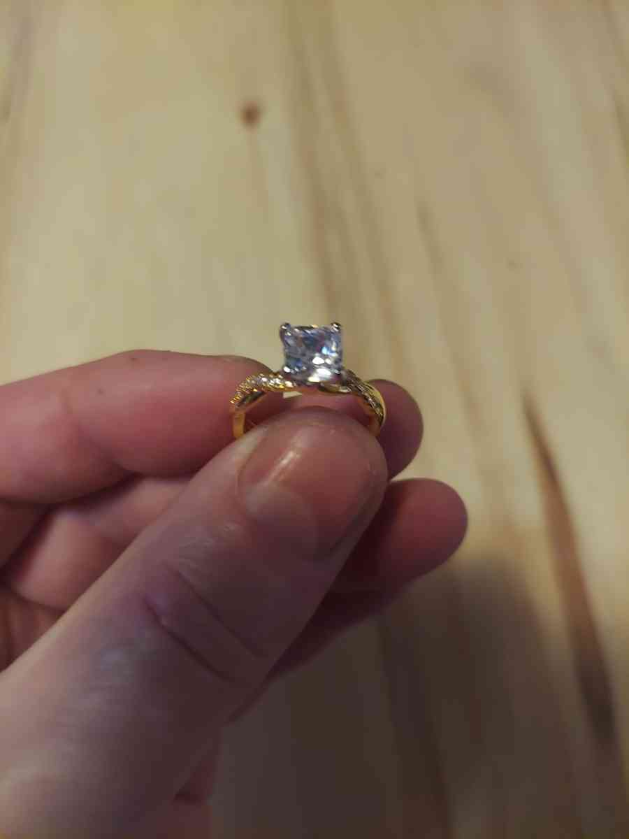 This is 14 Kgold over Sterling silver Its OK Size six