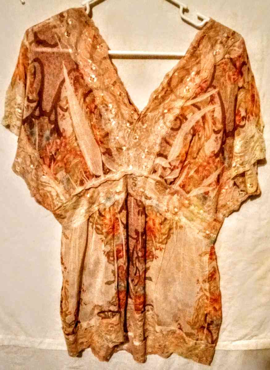 Cato Orange Multi colored Floral Blouse