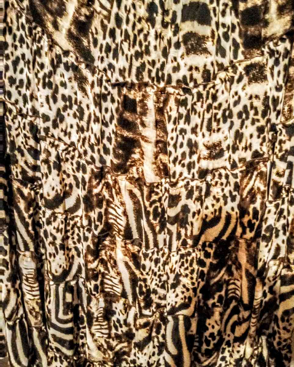 Brown and White Animal Print Skirt