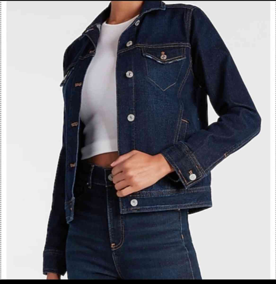 Express Dark Wash Denim Jacket Sz Med