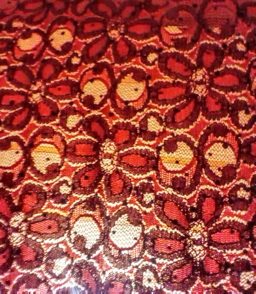 Cato Red Sequins Sheer Lace Long Sleeves Shirt