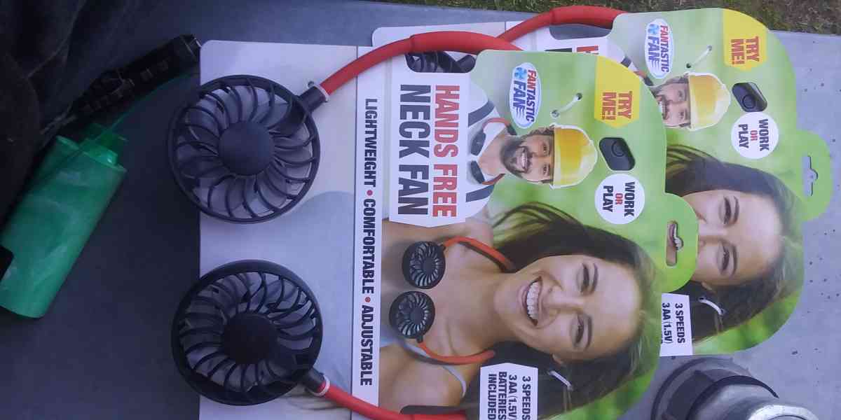 2 New Hands Free Neck Fan