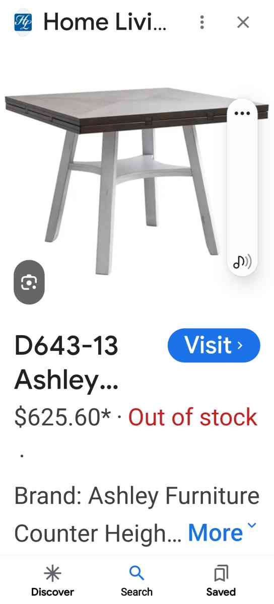 Signature Ashley Drop Leaf Counter Top Height Table Set