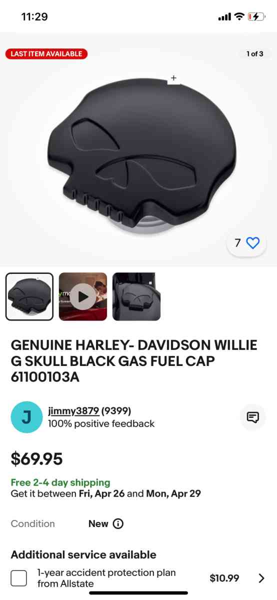 Harley Davidson Willie G Skull Collection Fuel Cap