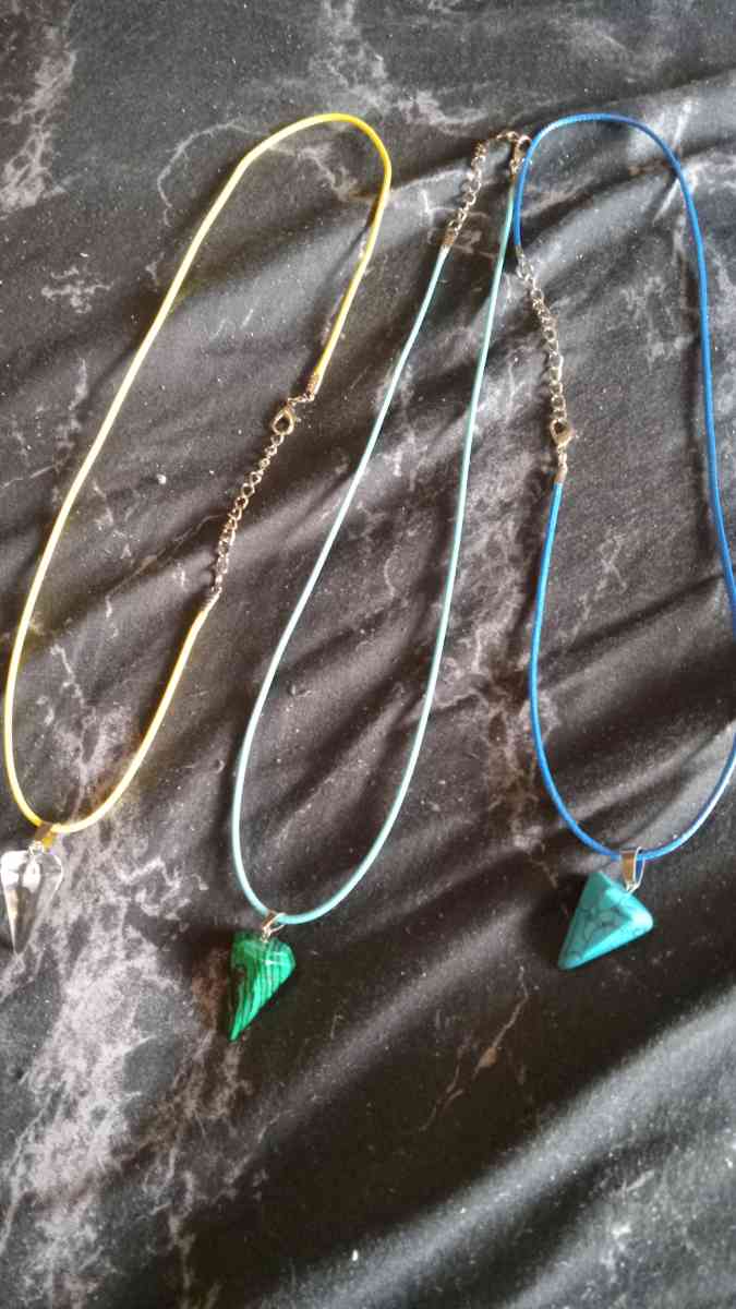 colorful pendulum shaped necklace