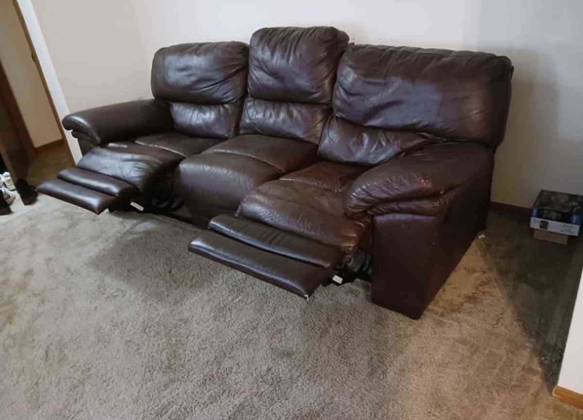 Leather Reclining Loveseat