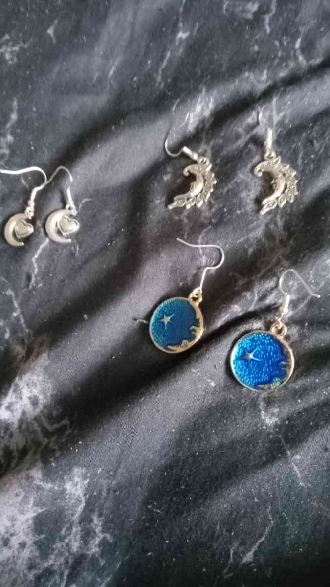 Moon themed earrings