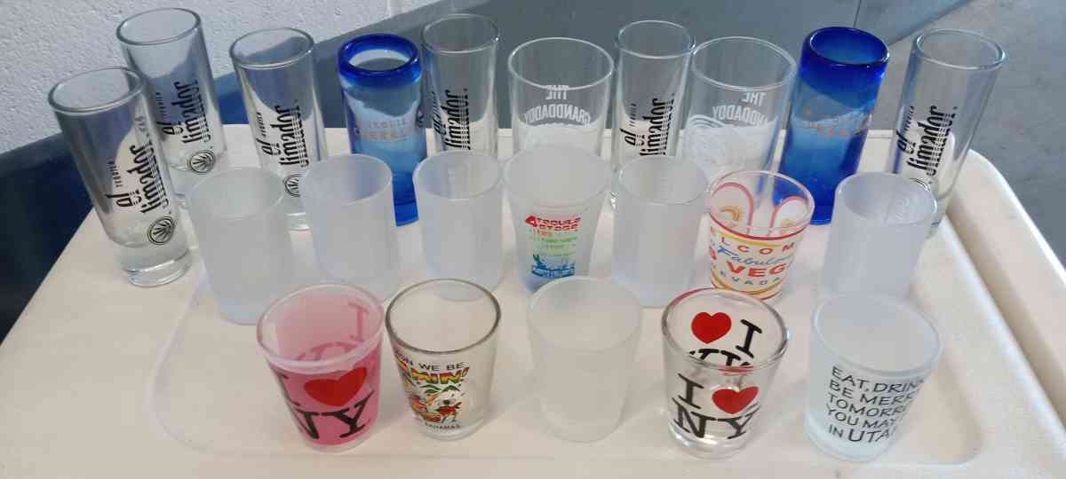 my great collection of shot glasses new