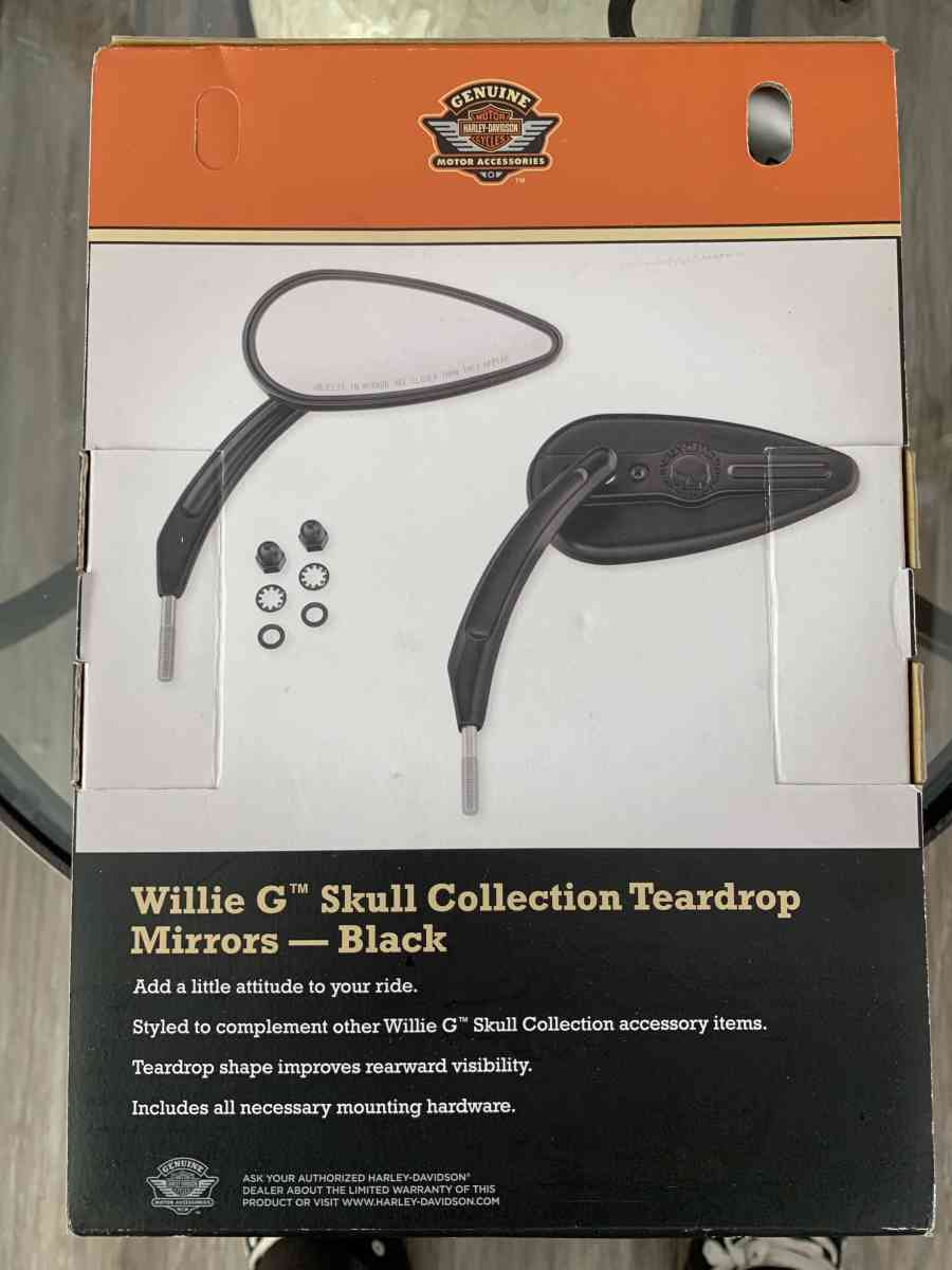 Harley Davidson Willie G Skull Collection Teardrop Mirrors