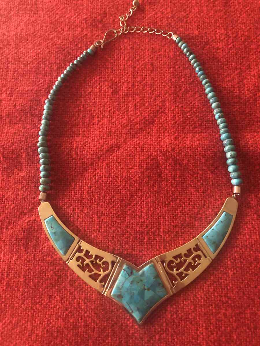Jay King Gemstone Signed DTR  Copper and Inlay Turquoise Nec