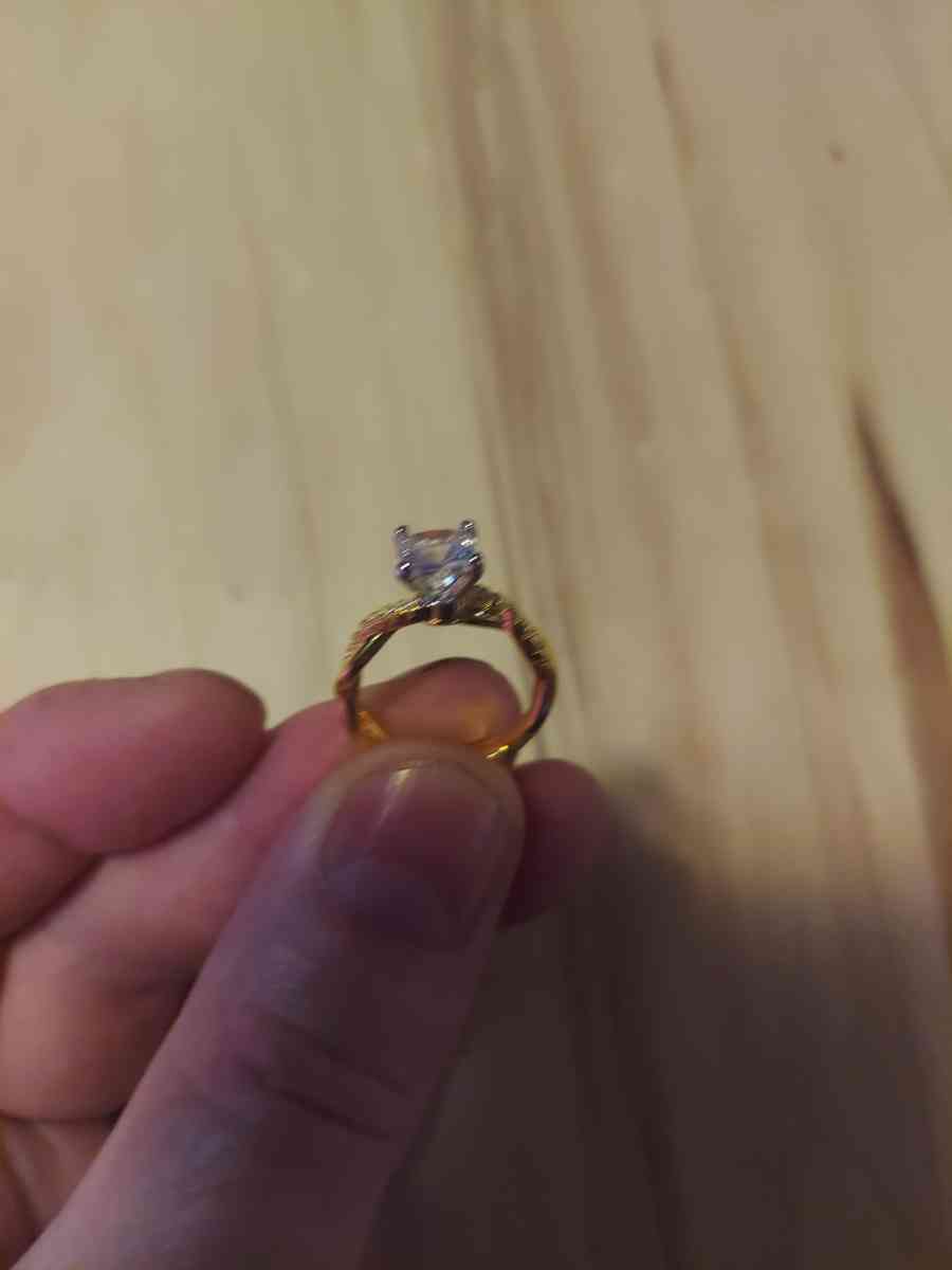 This is 14 Kgold over Sterling silver Its OK Size six