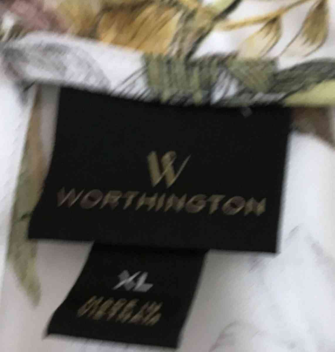 Worthington Sleeveless Summer Ivory Floral Polyester Dress S