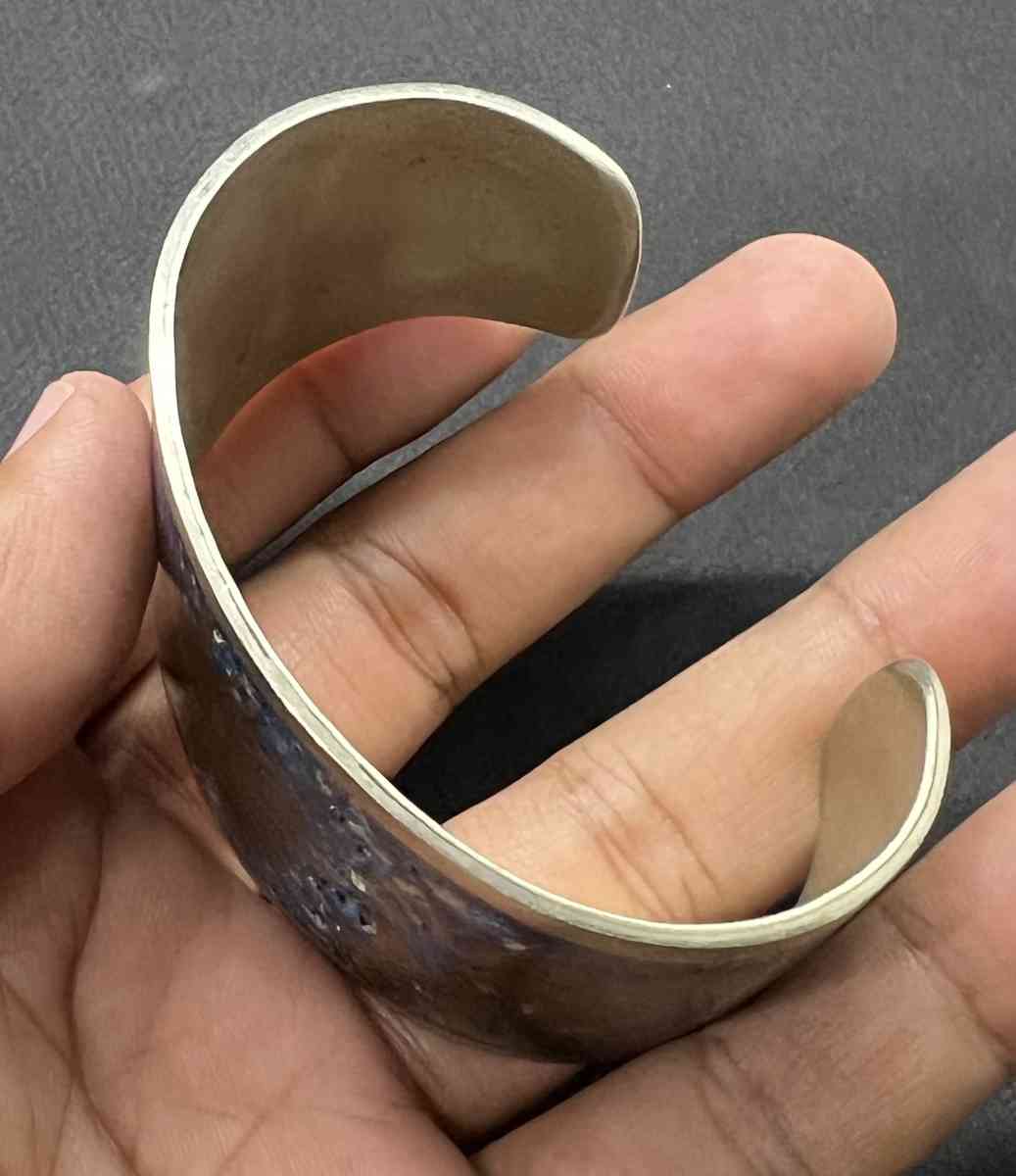 Beautiful Old Vintage Mixed Sliver Blue Painted Bangle