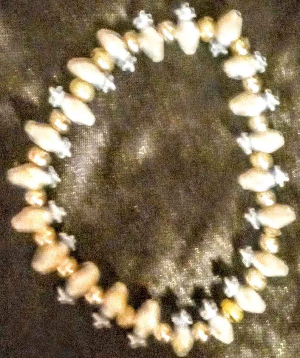 Blue and White Clown Face Beaded Bracelet