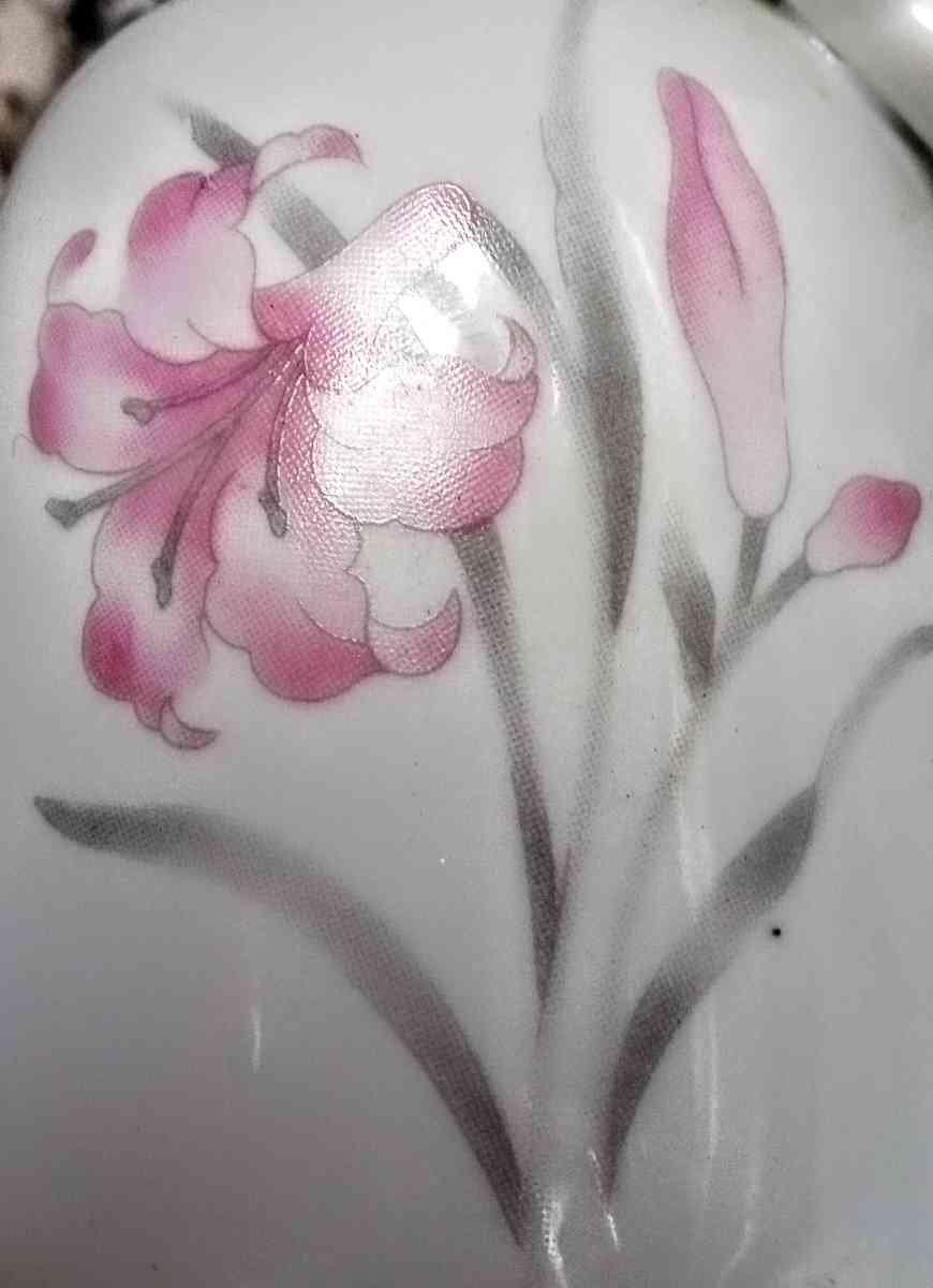 White Porcelain Pink Butterfly Bell